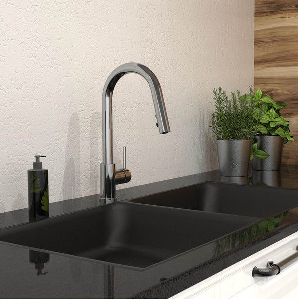 BÉLANGER - SLM78CP2 - H2-fLO - Kitchen sink faucet with swivel pull-out spout -