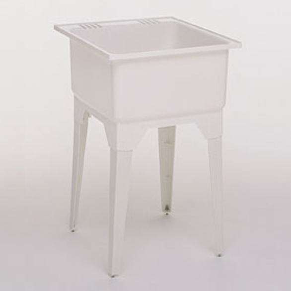 Self-supporting 1-bowl polypropylene wash tub.