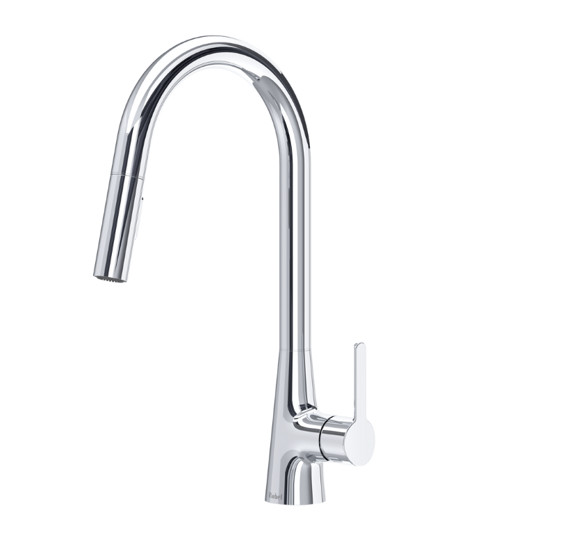 RIOBEL PRO BOBBI - Robinet de cuisine bec rétractable - 2 jets - ADA - Chrome