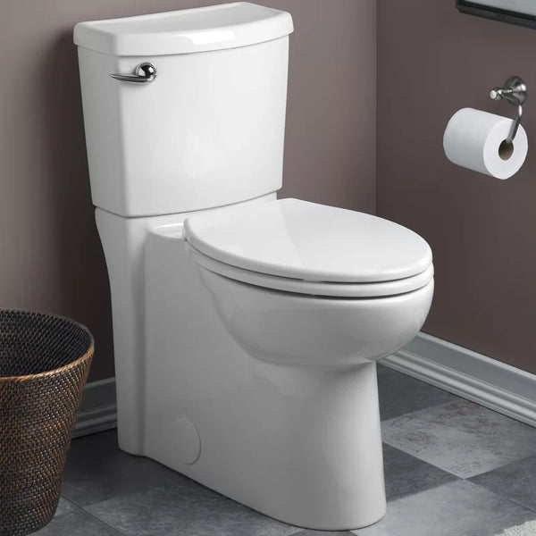 STUDIO two-piece toilet with rounded front in white with concealed trap